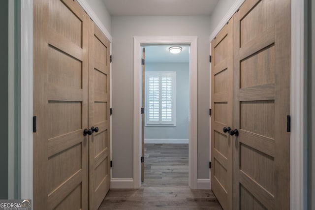 20 Mohawk Trl, Ellijay, GA 30540 - doorway to outside featuring baseboards and wood finished floors