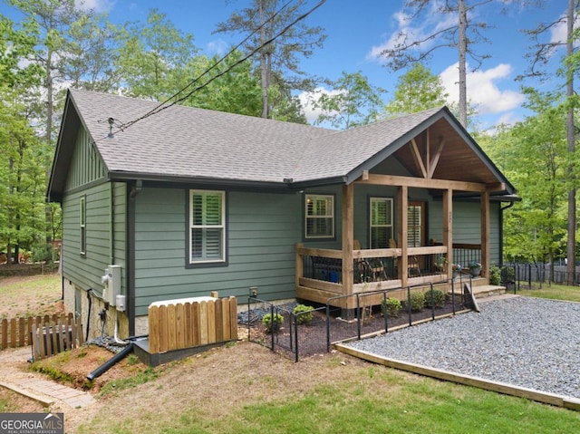 20 Mohawk Trl, Ellijay, GA 30540 - rear view of property featuring fence and a shingled roof