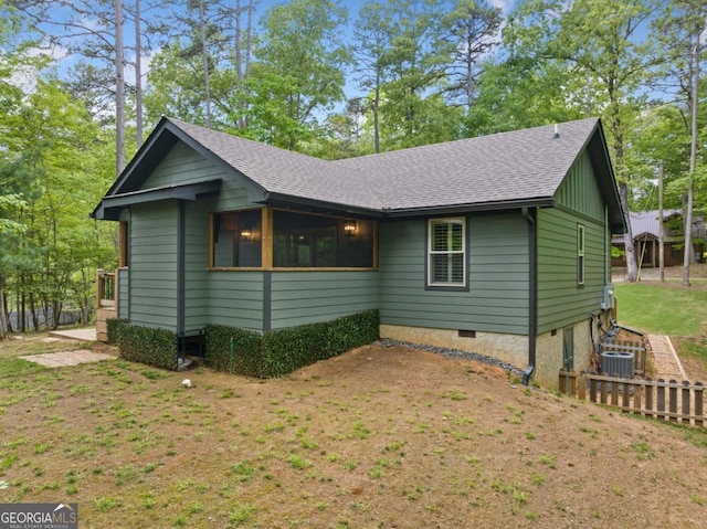 20 Mohawk Trl, Ellijay, GA 30540 - view of property exterior with a shingled roof and central air condition unit
