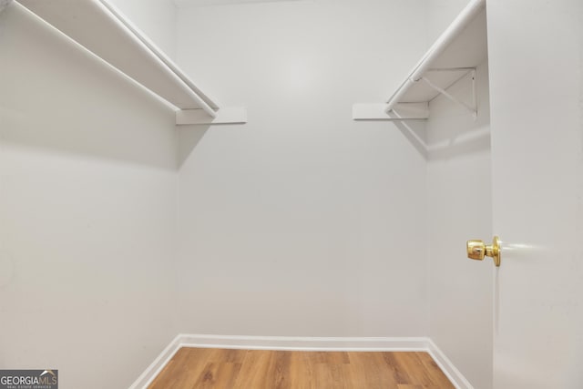 walk in closet featuring light wood-style floors