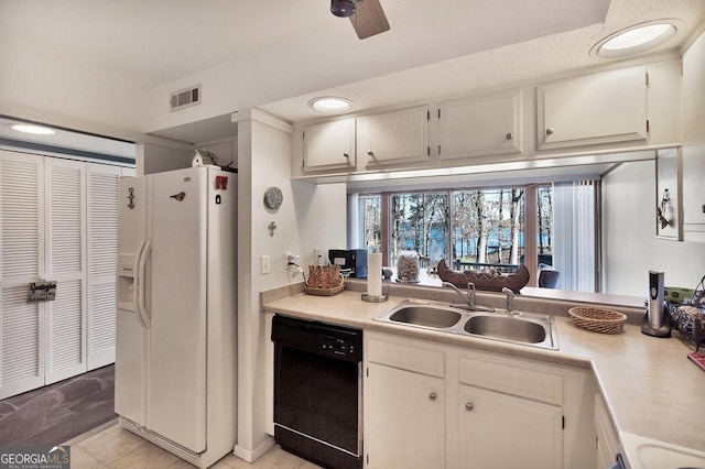 202 Providence Villas, Anderson, SC 29626 - kitchen with a sink, light countertops, white fridge with ice dispenser, and dishwasher