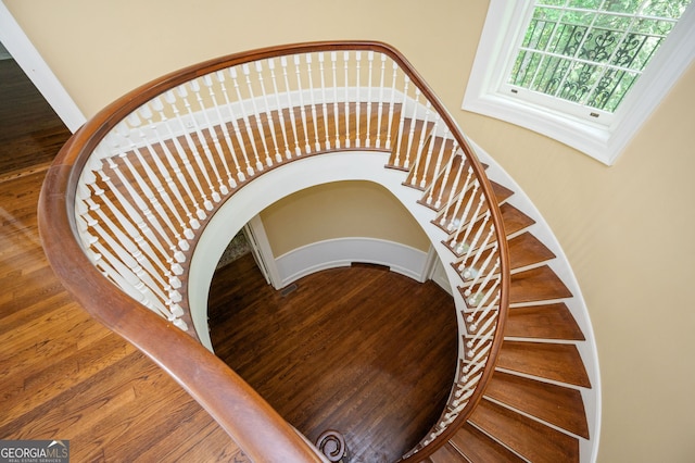 1464 Twin Pines Dr, Macon, GA 31211 - stairs with wood finished floors