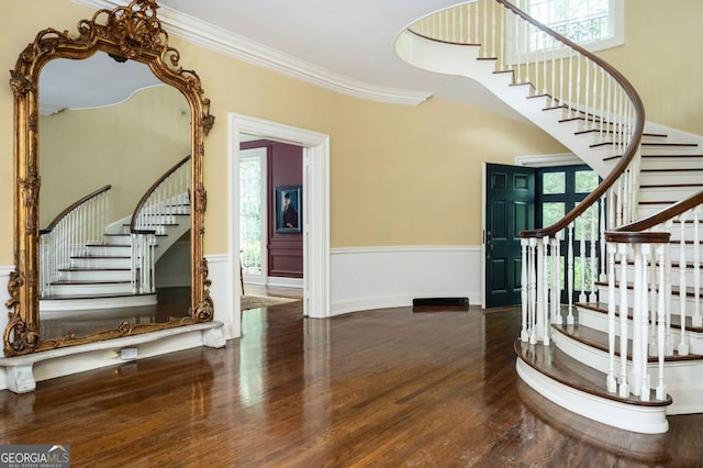 1464 Twin Pines Dr, Macon, GA 31211 - stairs featuring ornamental molding, wood finished floors, and a wealth of natural light