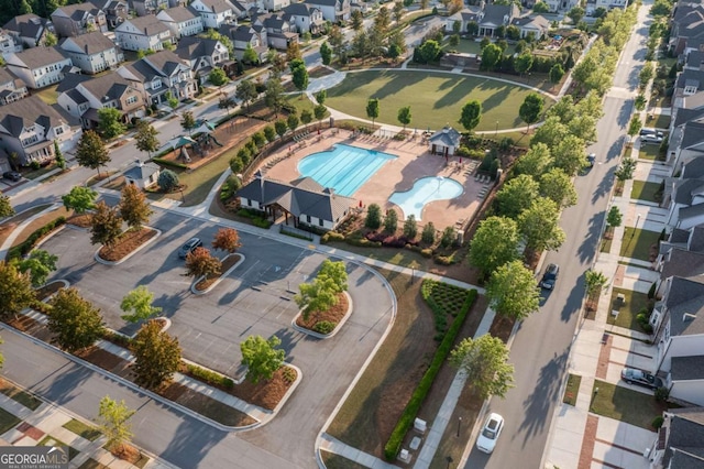 drone / aerial view featuring a residential view