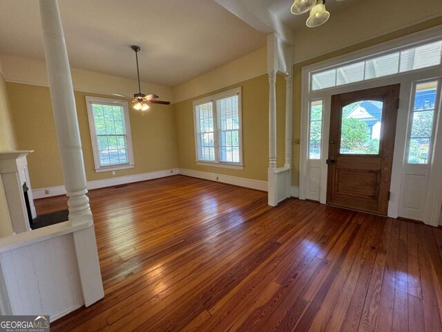 589 Meigs St, Athens, GA 30601 - entryway with a healthy amount of sunlight, baseboards, and hardwood / wood-style flooring