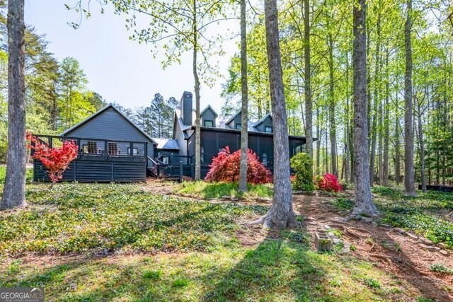 321 Fausetts Lake Rd, Dawsonville, GA 30534 - view of yard featuring a deck