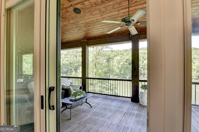 676 N Shore Dr, Cleveland, GA 30528 - sunroom featuring a ceiling fan