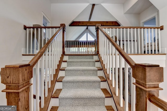 676 N Shore Dr, Cleveland, GA 30528 - staircase with wood finished floors