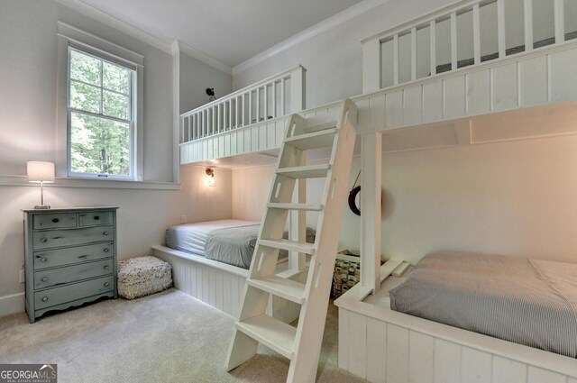 676 N Shore Dr, Cleveland, GA 30528 - carpeted bedroom with crown molding