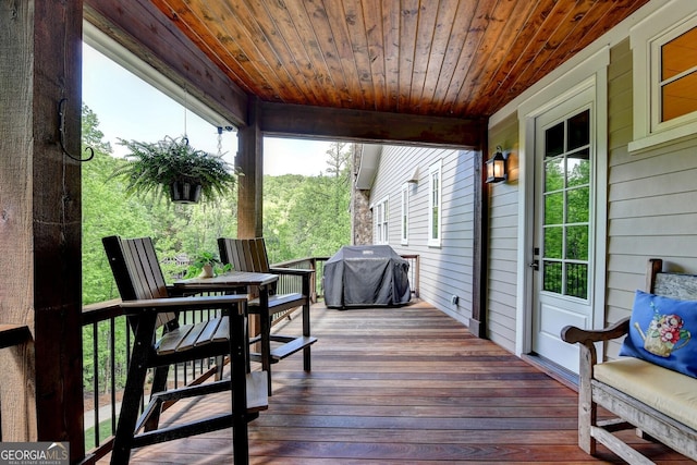 676 N Shore Dr, Cleveland, GA 30528 - wooden terrace with area for grilling