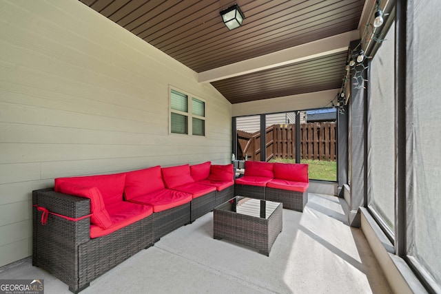1314 Bentley Estates Dr, Dacula, GA 30019 - sunroom featuring an outdoor living space and lofted ceiling
