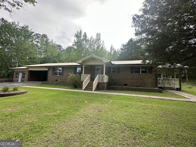 490 Piedmont Hwy, Centre, AL 35960 - ranch-style home featuring crawl space, a carport, brick siding, and driveway