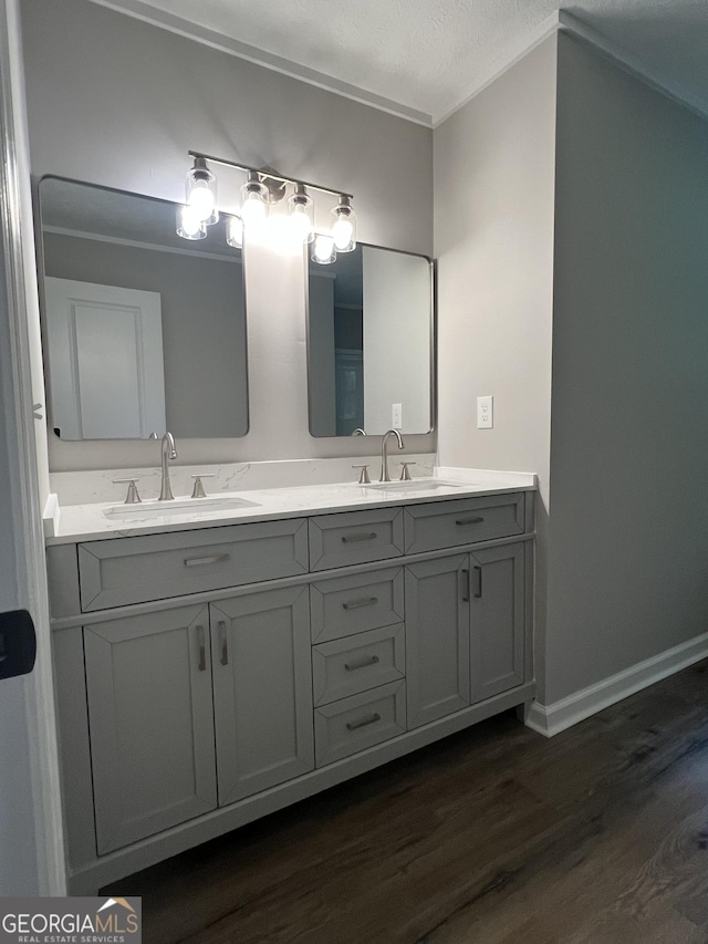 490 Piedmont Hwy, Centre, AL 35960 - bathroom featuring double vanity and wood finished floors