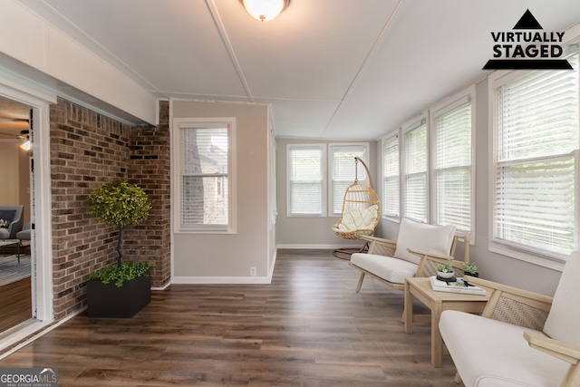 2814 Brackenwood Dr, Snellville, GA 30039 - living area with dark wood finished floors and baseboards