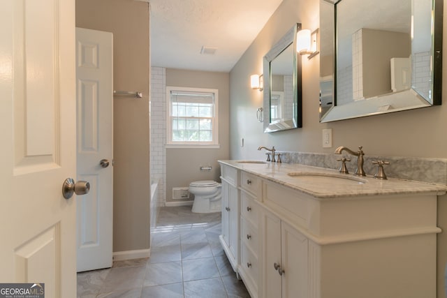 2814 Brackenwood Dr, Snellville, GA 30039 - full bath featuring double vanity and tub / shower combination