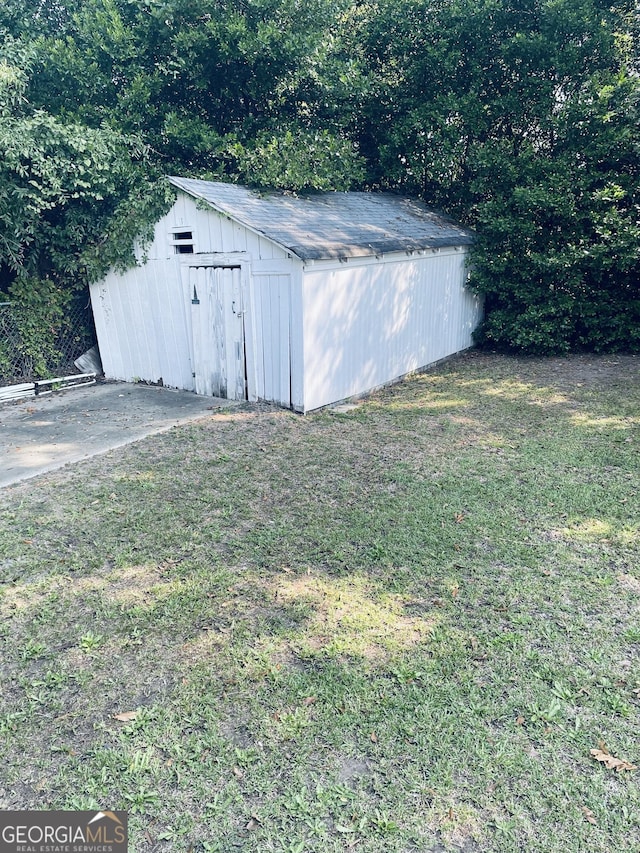 view of shed