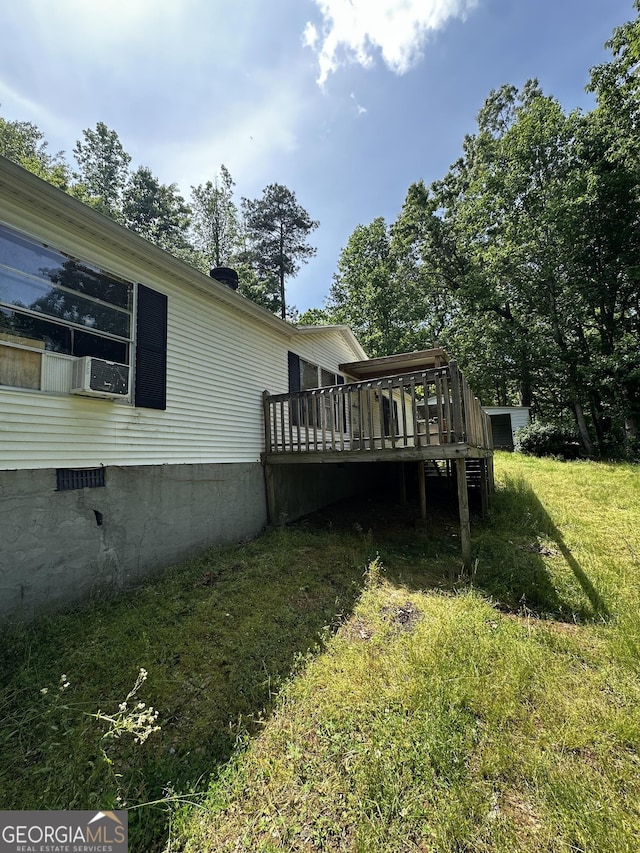 341 Mountain Lake View Dr, Jasper, GA 30143 - view of home's exterior featuring crawl space, a deck, and a lawn