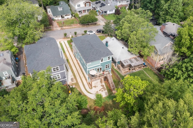 bird's eye view with a residential view