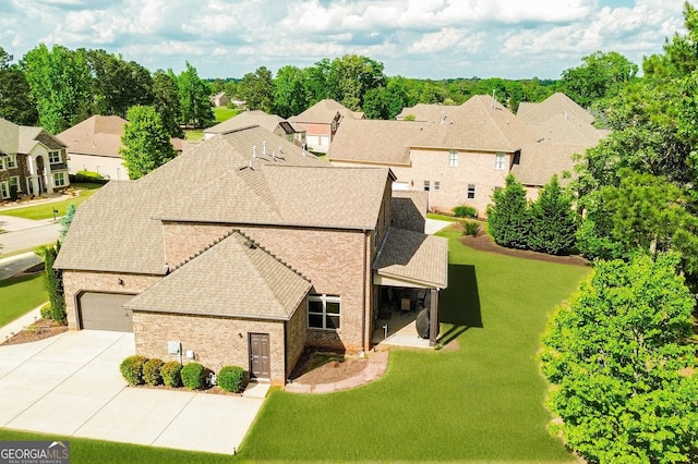 drone / aerial view featuring a residential view