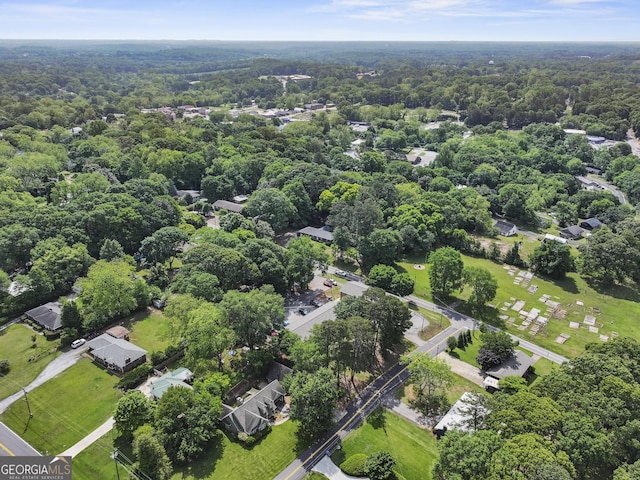 bird's eye view with a forest view