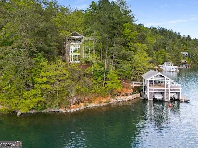 1006 Perrin Cove Rd, Tiger, GA 30576 - dock featuring a water view and a forest view