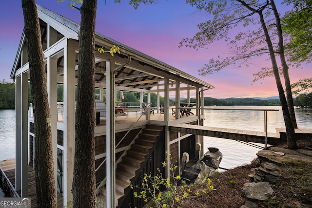 1006 Perrin Cove Rd, Tiger, GA 30576 - dock area with a water view and boat lift