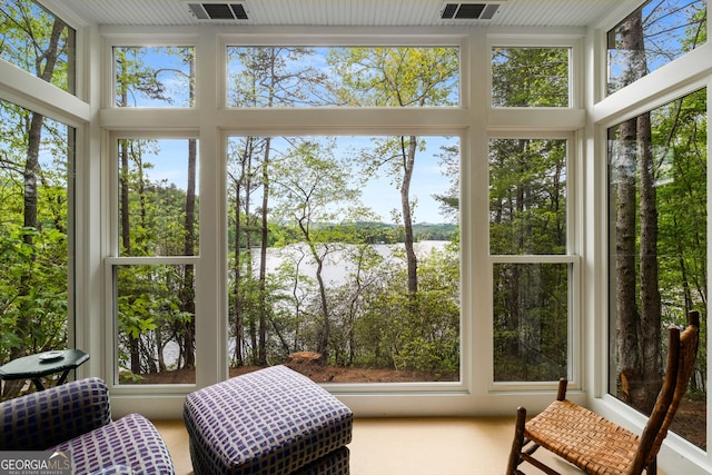1006 Perrin Cove Rd, Tiger, GA 30576 - sunroom / solarium with a water view and a towering ceiling