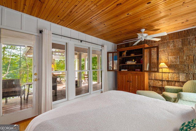 1006 Perrin Cove Rd, Tiger, GA 30576 - bedroom featuring access to outside and wood ceiling