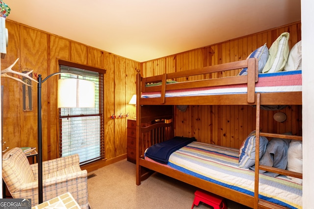1006 Perrin Cove Rd, Tiger, GA 30576 - carpeted bedroom featuring wooden walls