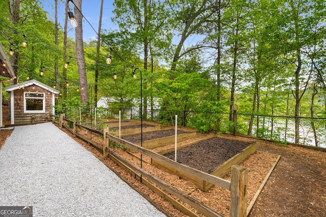 1006 Perrin Cove Rd, Tiger, GA 30576 - view of yard with a vegetable garden and an outbuilding