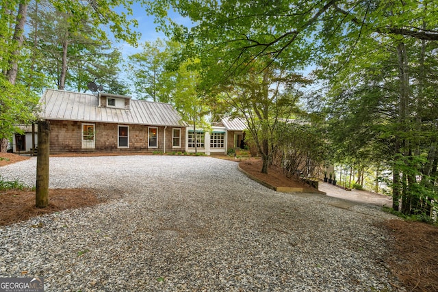 1006 Perrin Cove Rd, Tiger, GA 30576 - view of front of home featuring gravel driveway and a metal roof