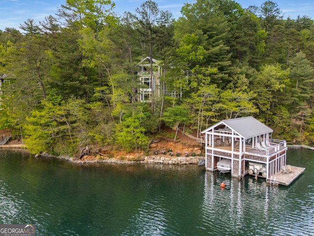 1006 Perrin Cove Rd, Tiger, GA 30576 - dock area featuring a water view