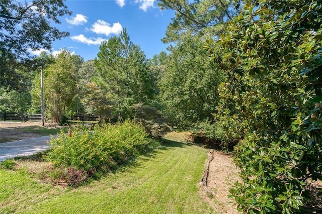 view of yard with fence