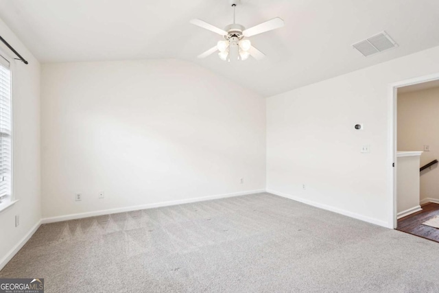 3505 Chattahoochee Summit Ln SE Unit 25, Atlanta, GA 30339 - carpeted spare room with ceiling fan and vaulted ceiling