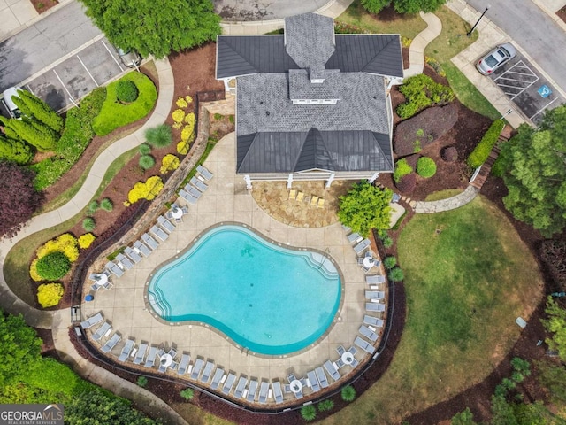 3505 Chattahoochee Summit Ln SE Unit 25, Atlanta, GA 30339 - bird's eye view of a pool area