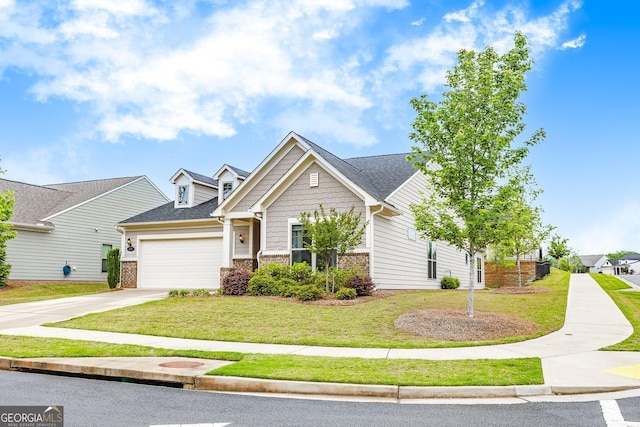 463 Marston Pass, Acworth, GA 30102 - craftsman house with roof with shingles, brick siding, a front lawn, concrete driveway, and an attached garage