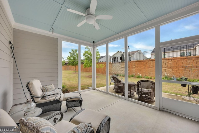 463 Marston Pass, Acworth, GA 30102 - sunroom with a ceiling fan and an outdoor living space