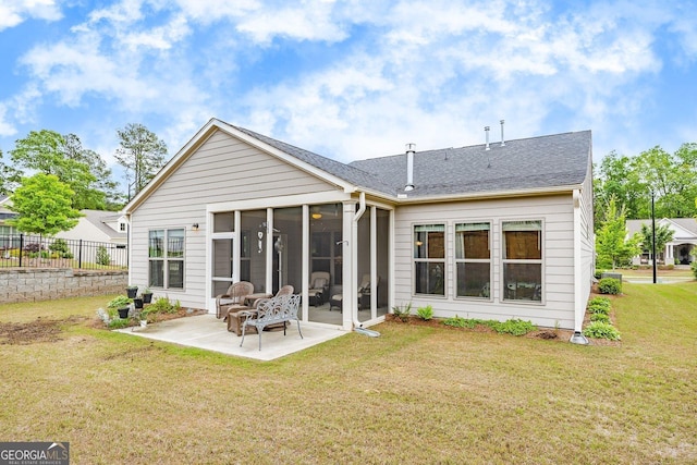 463 Marston Pass, Acworth, GA 30102 - back of property with a sunroom, fence, a yard, and a patio