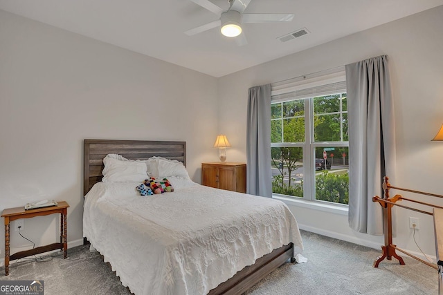 463 Marston Pass, Acworth, GA 30102 - carpeted bedroom featuring baseboards, ceiling fan, and visible vents
