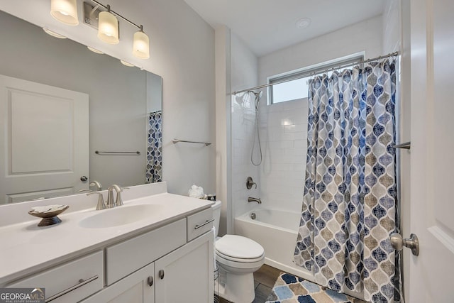 463 Marston Pass, Acworth, GA 30102 - bathroom with toilet, shower / bath combo, and vanity