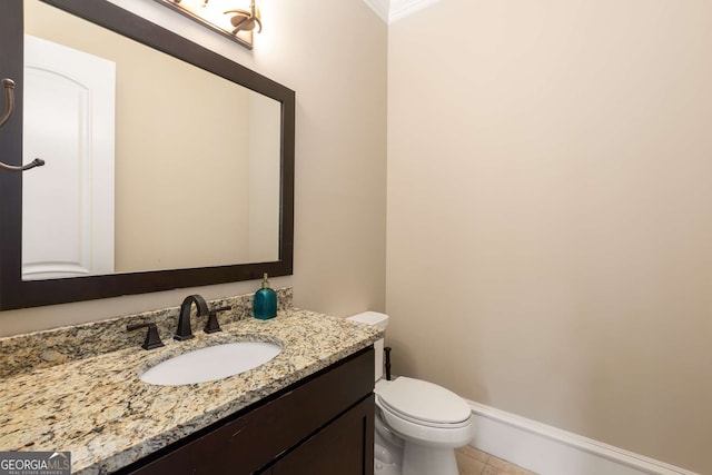2855 Drayton Hall Dr, Buford, GA 30519 - half bath with toilet, tile patterned flooring, and vanity