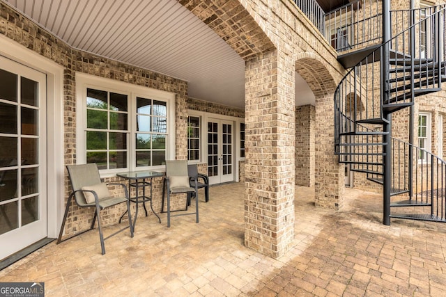 2855 Drayton Hall Dr, Buford, GA 30519 - view of patio with french doors and stairs