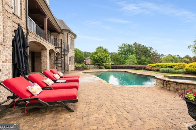 2855 Drayton Hall Dr, Buford, GA 30519 - outdoor pool featuring a patio area and an in ground hot tub