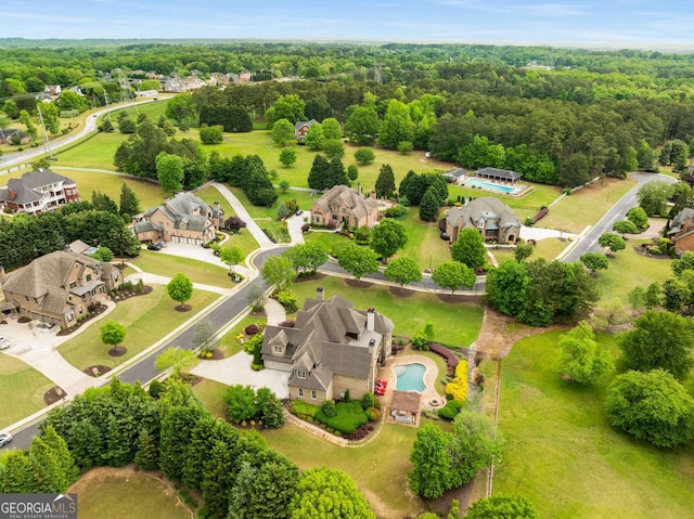 2855 Drayton Hall Dr, Buford, GA 30519 - drone / aerial view featuring a forest view and a residential view