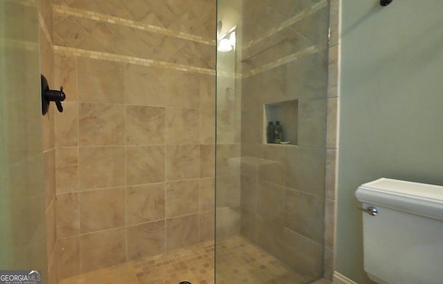 full bath featuring toilet and walk in shower
