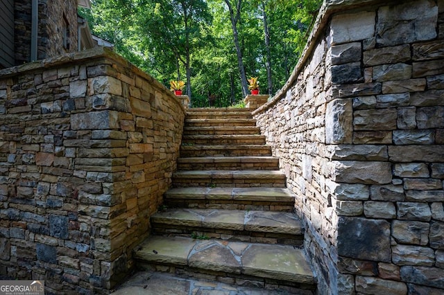 view of stairway