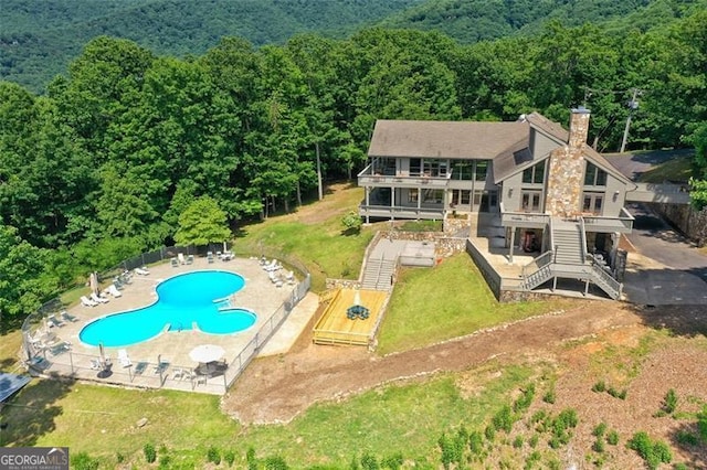 334 Little Pine Mountain Rd, Jasper, GA 30143 - bird's eye view with a wooded view