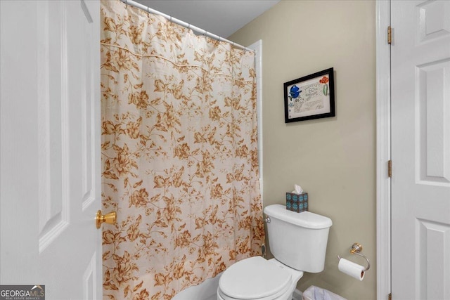 6034 Addington Dr NW, Acworth, GA 30101 - full bathroom featuring toilet and a shower with curtain