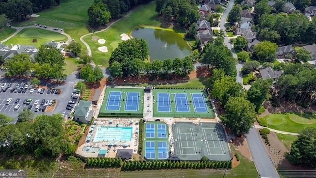 6034 Addington Dr NW, Acworth, GA 30101 - aerial view featuring view of golf course and a water view
