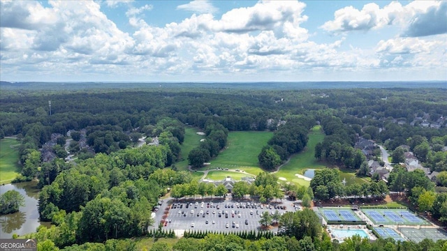 6034 Addington Dr NW, Acworth, GA 30101 - bird's eye view featuring a water view and a wooded view